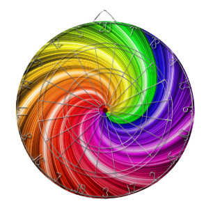 Spiraal Kleurrijke Tie Dye Regenboog Werveling Kun Dartbord