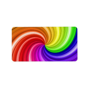 Spiraal Kleurrijke Tie Dye Regenboog Werveling Kun Etiket