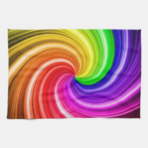 Spiraal Kleurrijke Tie Dye Regenboog Werveling Kun Theedoek