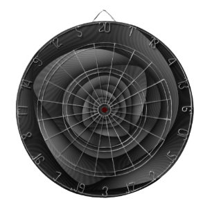 Spiraal labyrint in zwart-wit dartbord