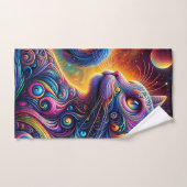 Spiraal Mystic Galaxy Rainbow Cat Bad Handdoek (Handdoek)