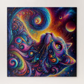 Spiraal Mystic Galaxy Rainbow Cat Legpuzzel (Horizontaal)
