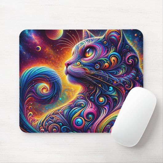 Spiraal Mystic Galaxy Rainbow Cat Muismat (Met muis)