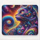 Spiraal Mystic Galaxy Rainbow Cat Muismat (Voorkant)
