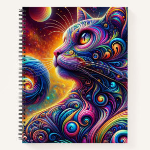 Spiraal Mystic Galaxy Rainbow Cat Notitieboek