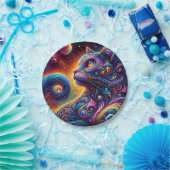 Spiraal Mystic Galaxy Rainbow Cat Papieren Bordje (Feest)