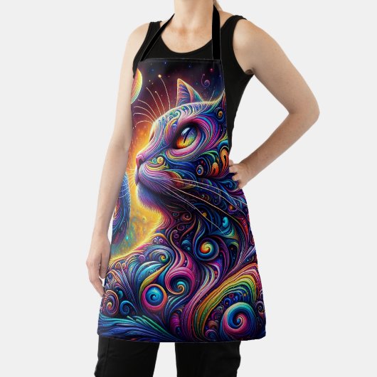 Spiraal Mystic Galaxy Rainbow Cat Schort (Insitu)
