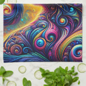 Spiraal Mystic Galaxy Rainbow Cat Theedoek (Gevouwen)