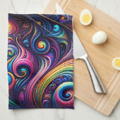 Spiraal Mystic Galaxy Rainbow Cat Theedoek (Quarter Fold)