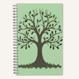 🌳 Spiraal Notebook Boom des Levens Lichtgroen Notitieboek