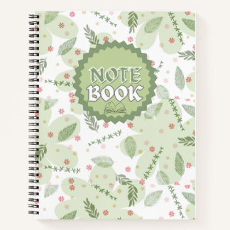 Spiraal Notebook Esthetisch Salie Groen Bloem Spir Notitieboek