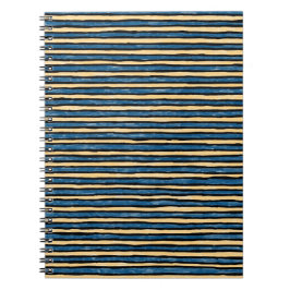 Spiraal Notebook, Geschilderde Strepen, Blauw & Ge Notitieboek