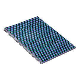 Spiraal Notebook, Geschilderde Strepen, Turquoise  Notitieboek