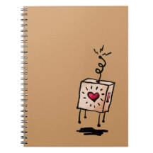 Spiraal Notebook, Hart in een Box Cartoon