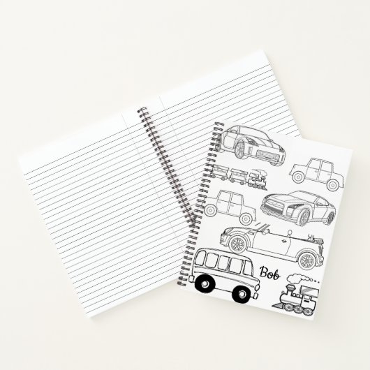 Spiraal Notebook Kleuren Auto's Treinen Notitieboek (Binnen)