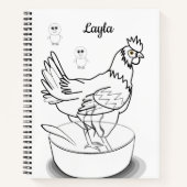 Spiraal Notebook Kleuren Kip Notitieboek (Voorkant)