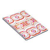 Spiraal Notebook, Levendig rood wit trendy ontwerp Notitieboek (Rechterzijde)