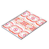 Spiraal Notebook, Levendig rood wit trendy ontwerp Notitieboek (Linkerzijde)