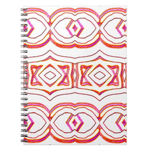Spiraal Notebook, Levendig rood wit trendy ontwerp Notitieboek (Voorkant)