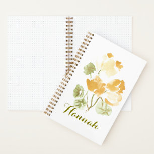 Spiraal Notebook met Gele Bloemen Notitieboek