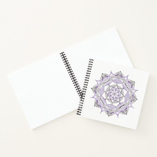 Spiraal Notebook met Paarse Mandala Ontwerp Notitieboek (Binnen)