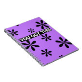 Spiraal Notebook Paars & Zwart Citaat Ontwerp Notitieboek (Rechterzijde)