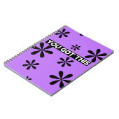 Spiraal Notebook Paars & Zwart Citaat Ontwerp Notitieboek (Linkerzijde)