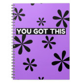 Spiraal Notebook Paars & Zwart Citaat Ontwerp Notitieboek (Voorkant)