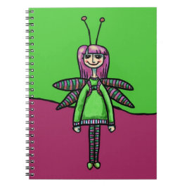 Spiraal Notebook, Schattig Libelle Meisje Notitieboek