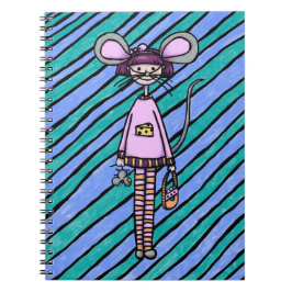 Spiraal Notebook, Schattig Muis Meisje Notitieboek