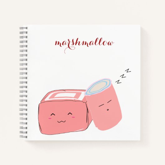 Spiraal Notebook | Schattige Marshmallow Notitieboek (Voorkant)
