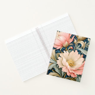 Spiraal Notitieboek - Art Nouveau Roze Bloem