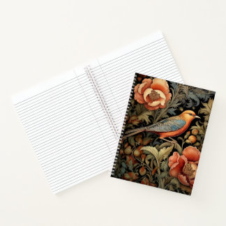 Spiraal Notitieboek - Art Nouveau Vogelontwerp