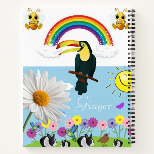 Spiraal Notitieboek Bumblebee konijnen Parrot Sun (Achterkant)