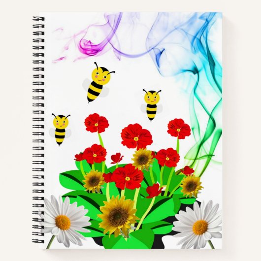 Spiraal Notitieboek Geel Zonnebloem Bumblebee Flor (Voorkant)