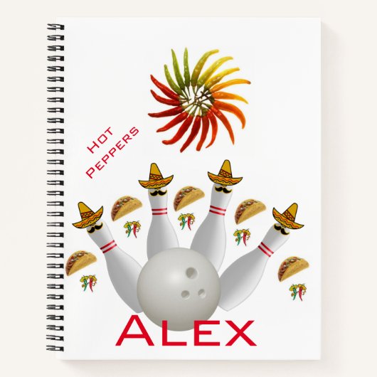 Spiraal Notitieboek Hot Peppers Bowling Balls (Voorkant)