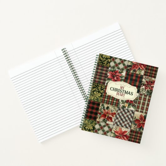 Spiraal Notitieboek Kerst Vintage Patchwork (Binnen)