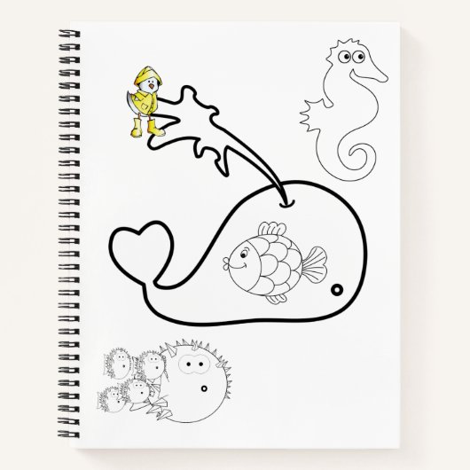 Spiraal Notitieboek Kleuring walvis (Voorkant)