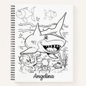 Spiraal Notitieboek Kleurplaten Haaien Vis (Voorkant)