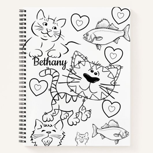 Spiraal Notitieboek Kleurplaten Katten Kittens (Voorkant)