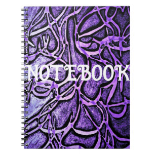 SPIRAAL NOTITIEBOEK met Paarse Abstracte Ontwerp