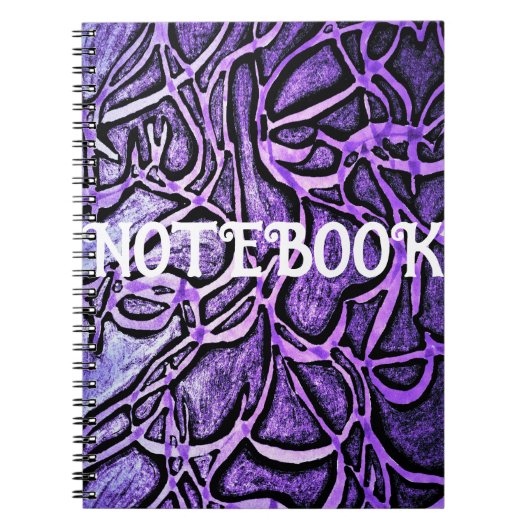 SPIRAAL NOTITIEBOEK met Paarse Abstracte Ontwerp (Voorkant)