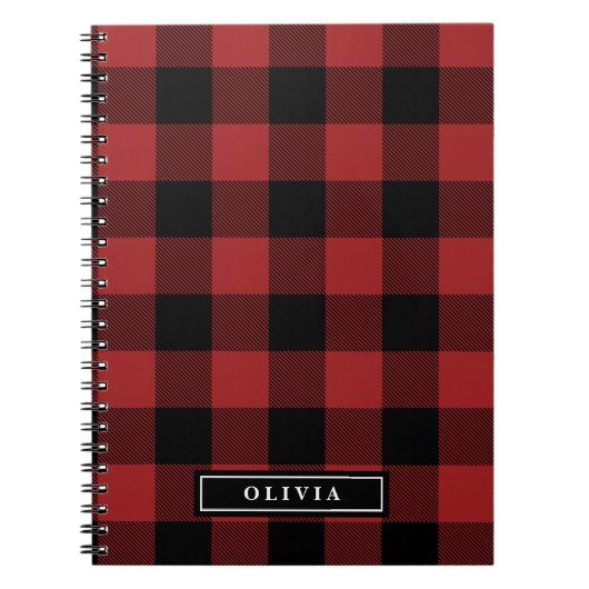 Spiraal Notitieboek met rode buffelplaat (Voorkant)