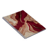 Spiraal Notitieboek met rood marmer ontwerp (Rechterzijde)