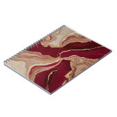 Spiraal Notitieboek met rood marmer ontwerp (Linkerzijde)