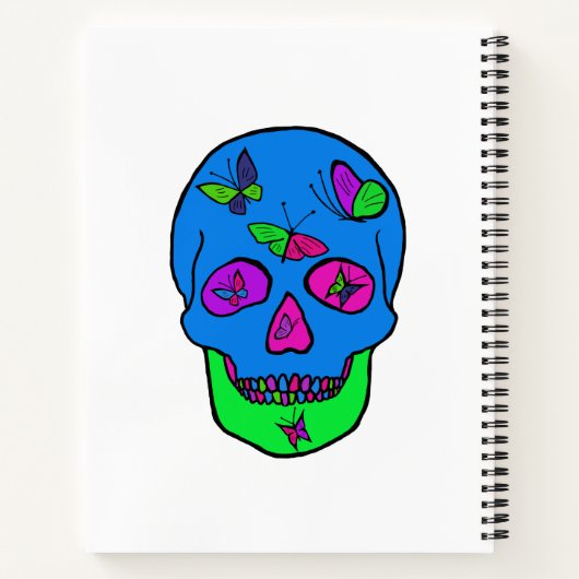 Spiraal Notitieboek met Skull Butterfly ontwerp. (Achterkant)