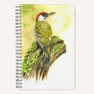 Spiraal Notitieboek met Waterverf Green Woodpecker