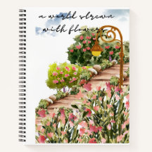 Spiraal notitieboek met waterverf ontwerp