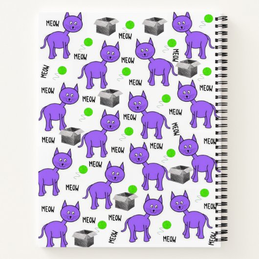 Spiraal Notitieboek Paarse katten Kittens Meow (Achterkant)