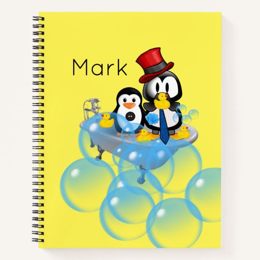 Spiraal Notitieboek Penguin Bubbles Bathtub (Voorkant)